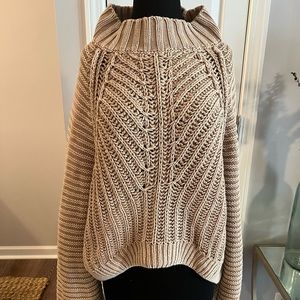 Free People Chunky knit oversized mock neck sweater size extra large